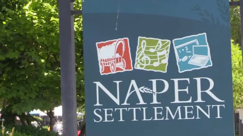 Naper Settlement sign