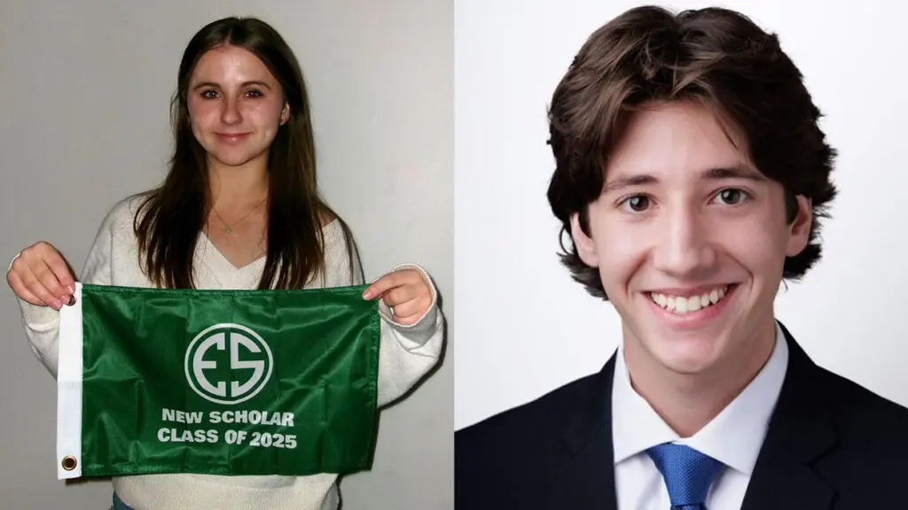 Erin Arnold (left) and Peter Schneider (right), who both received Chick Evans Scholarships