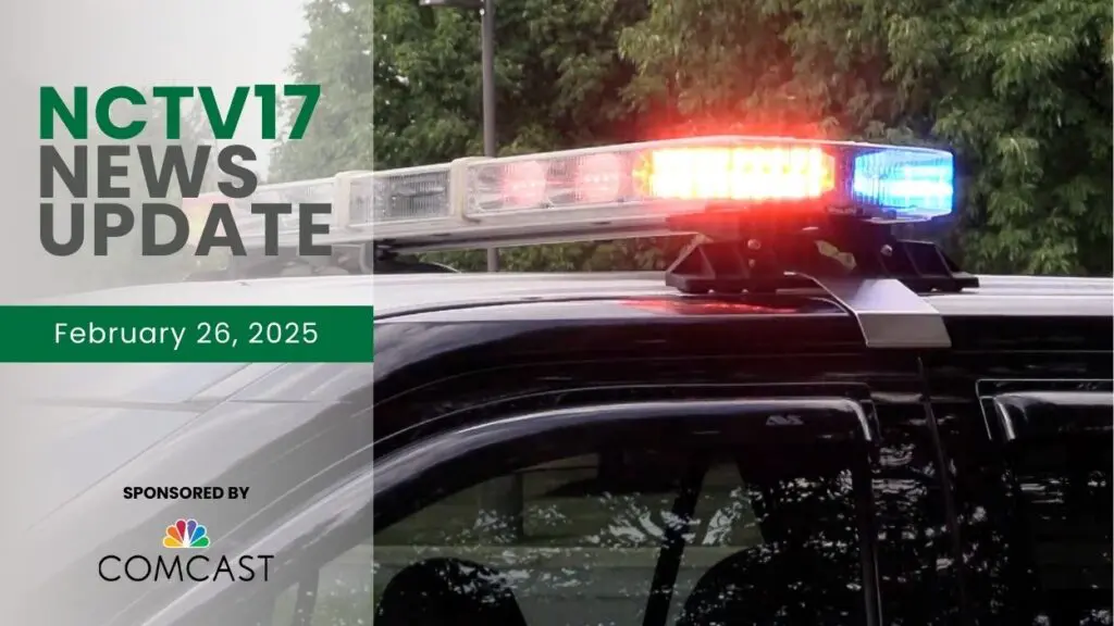 Naperville Police Car lights with the NCTV17 News Update Watermark