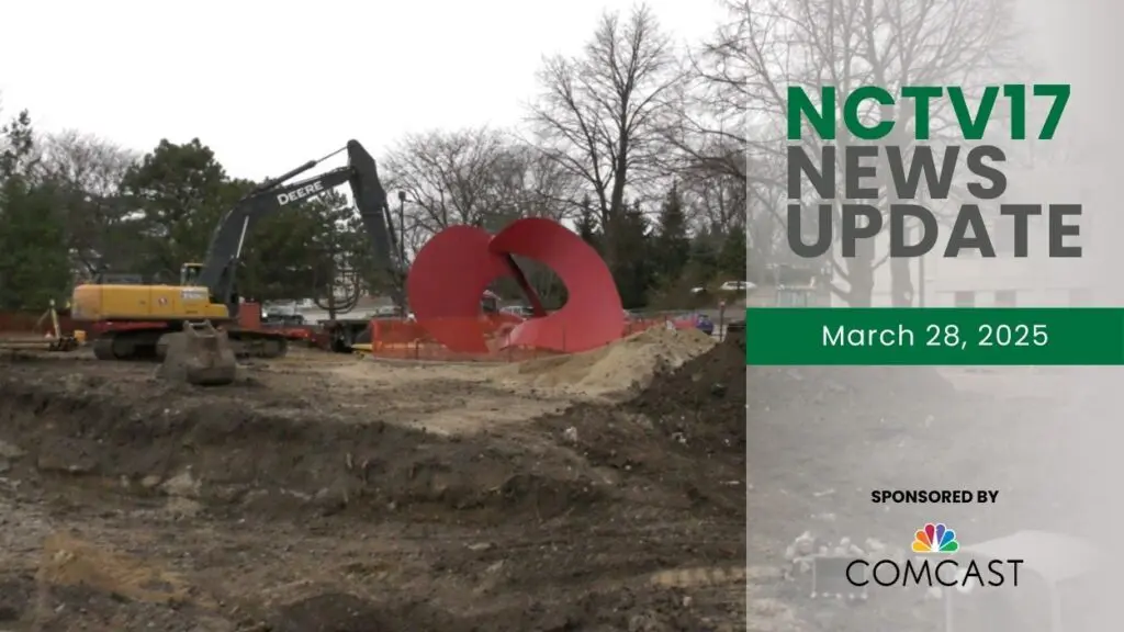 Construction at the Eagle Street Gateway near the Naperville Riverwalk