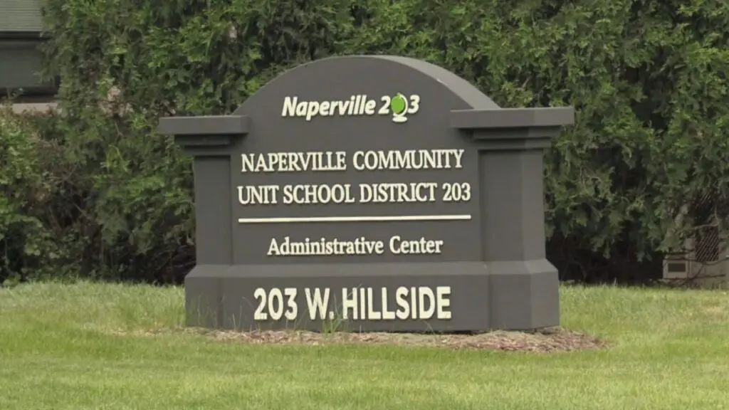 Naperville School District 203 Administration Center sign