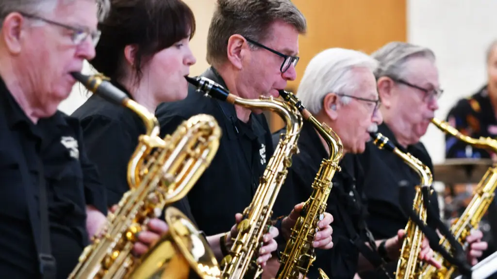 A group of saxophone players