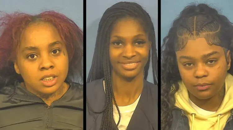 Mugshots of Emiaya Shannon, Shawanda Outlaw, and Martasia Barney, accused of Naperville Nike burglary