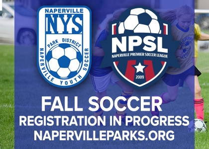 Fall Soccer registration in progress at Napervillparks.org