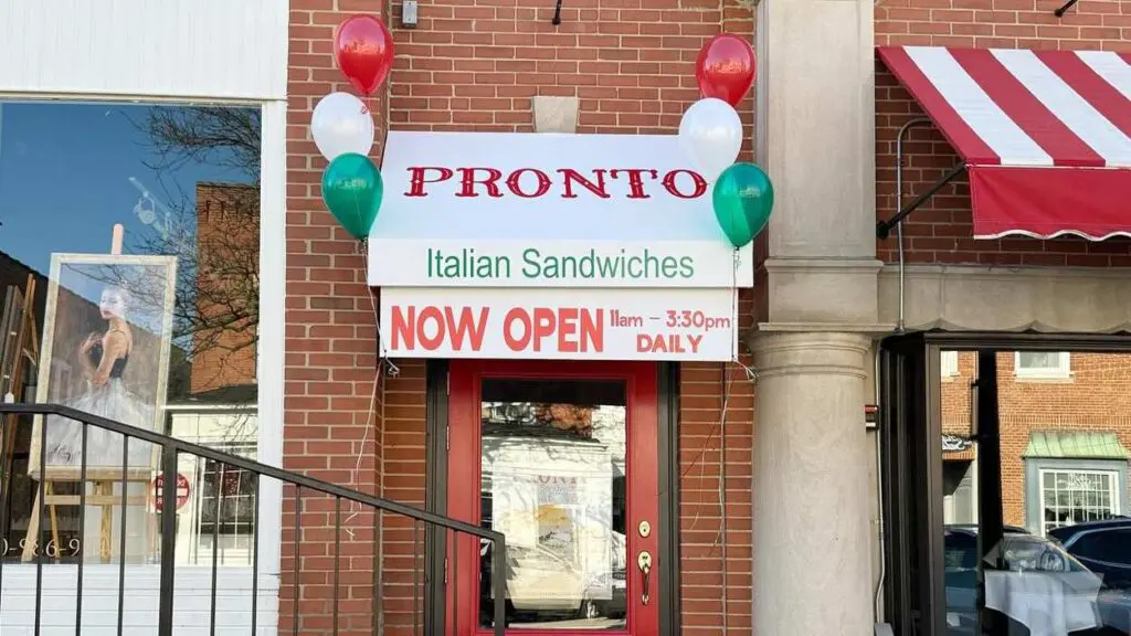 The Pronto Italian Sandwiches sign from the Hinsdale location