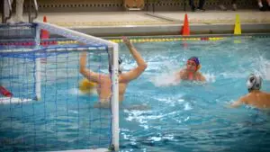 Caden Tsao scores the game-winner for Naperville North boys water polo.