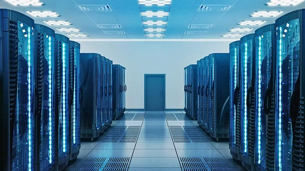 File image of a data center interior with large servers