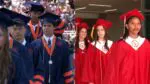 Students from Naperville North and Naperville Central high schools are seen walking during the District 203 graduation ceremony on May 18.