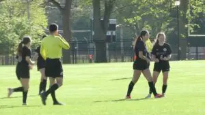Freshman Ashley Polanco celebrates her goal for Benet Academy.
