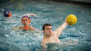 Naperville North boys water polo warms up for a game against Neuqua Valley in the IHSA Sectional Semifinals.