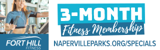 Summer 3 month fitness membership. Napervilleparks.org/specials