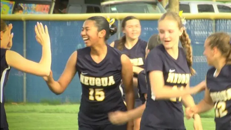 Safa Jeffery celebrates her goal with the Neuqua Valley girls soccer team.