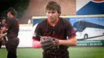Benet Academy baseball player Nate Cerocke warms up before the IHSA Baseball 3A State Semifinals