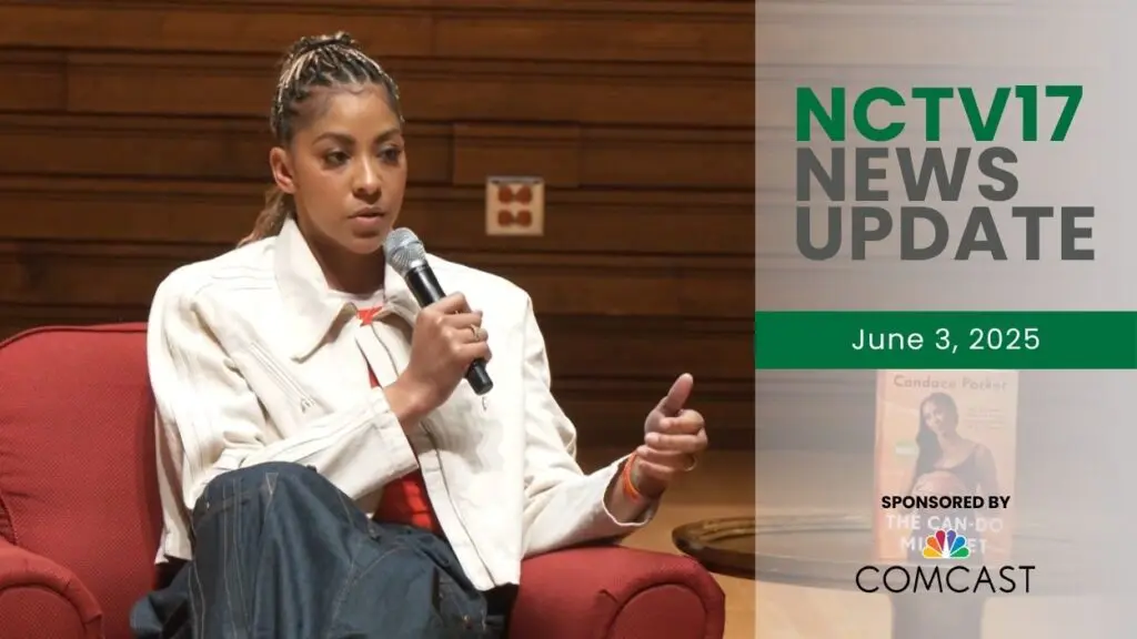 NCTV17 News Update slate for June 3, 2025 with Candace Parker seated on stage with microphone in background