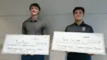 Daniel Jurjovec and Tyus Payne with Naperville Saints scholarship checks