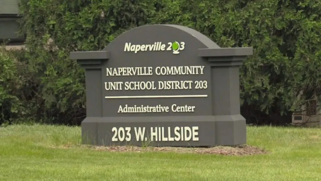 Naperville School District 203 Administration Building sign
