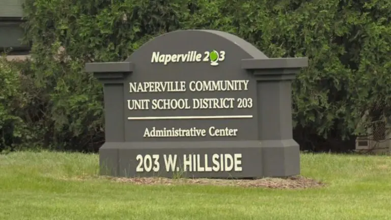 Naperville School District 203 Administration Building sign