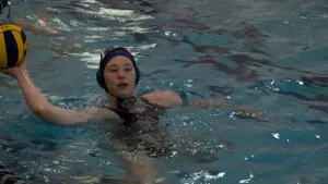 Naperville North star water polo player Anna Tarantino in the pool