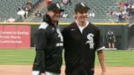 Zack Sharp throwing out the first pitch