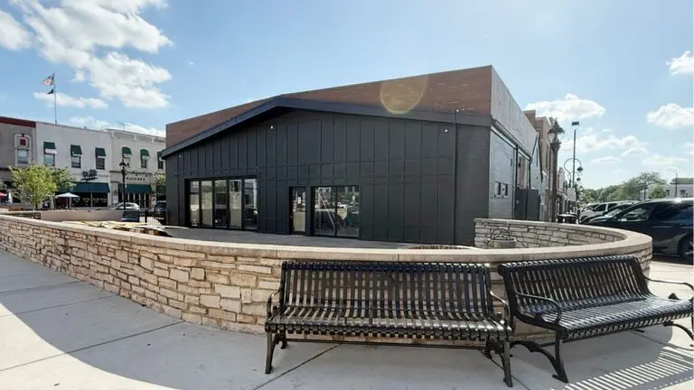 Photo of The George building in downtown Naperville