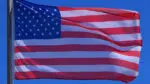 United States flag blowing in the wind