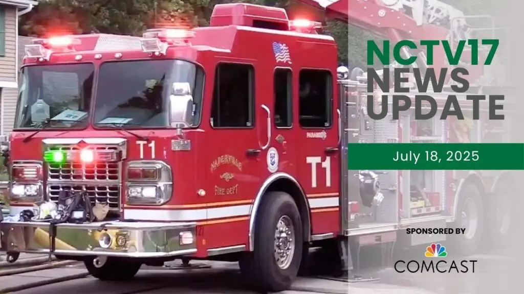 A picture of the Naperville Fire Department truck for Naperville News Update.