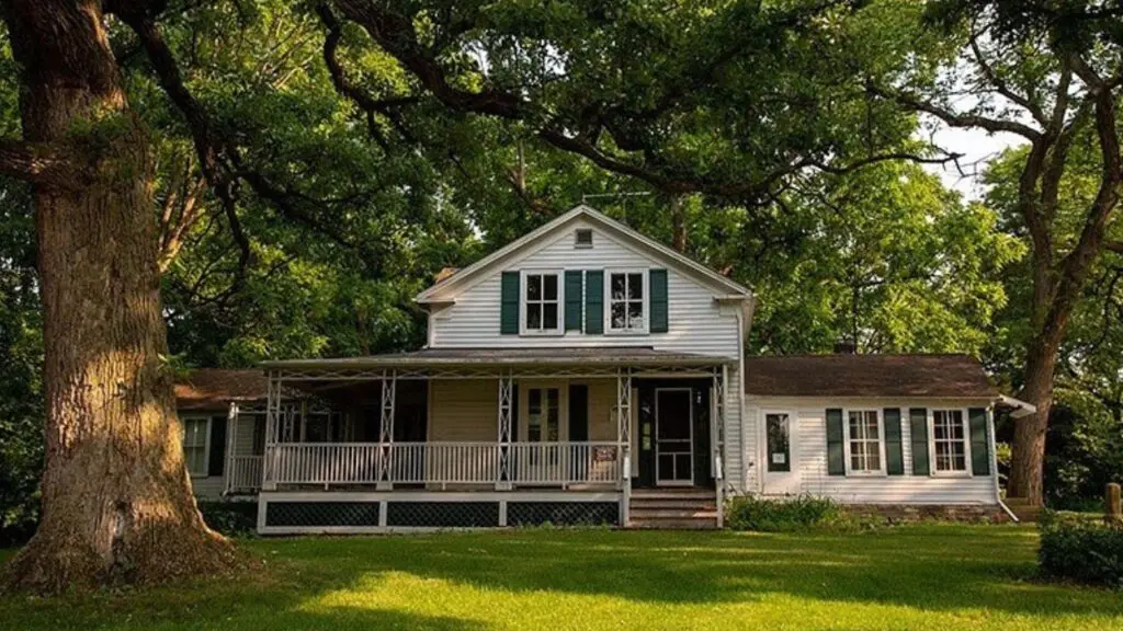 Wide shot exterior of the Oak Cottage