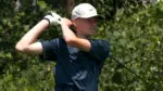 Zade Grubich tees off in the junior amateur golf tournament