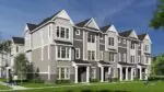 Image mock up of new rental development plan Naper and Plank showing three-story units