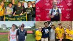 Four pictures of Naperville area high school athletes taking pictures at the 2025 Special Olympics Summer Games.