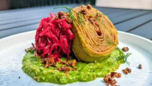 Close up of Lasagna Involtini dish