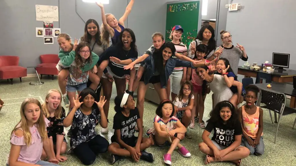A large group of teens in the Alive Center.