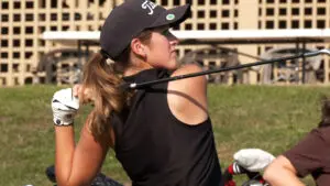 Lauren Gauss tees off for Benet girls golf