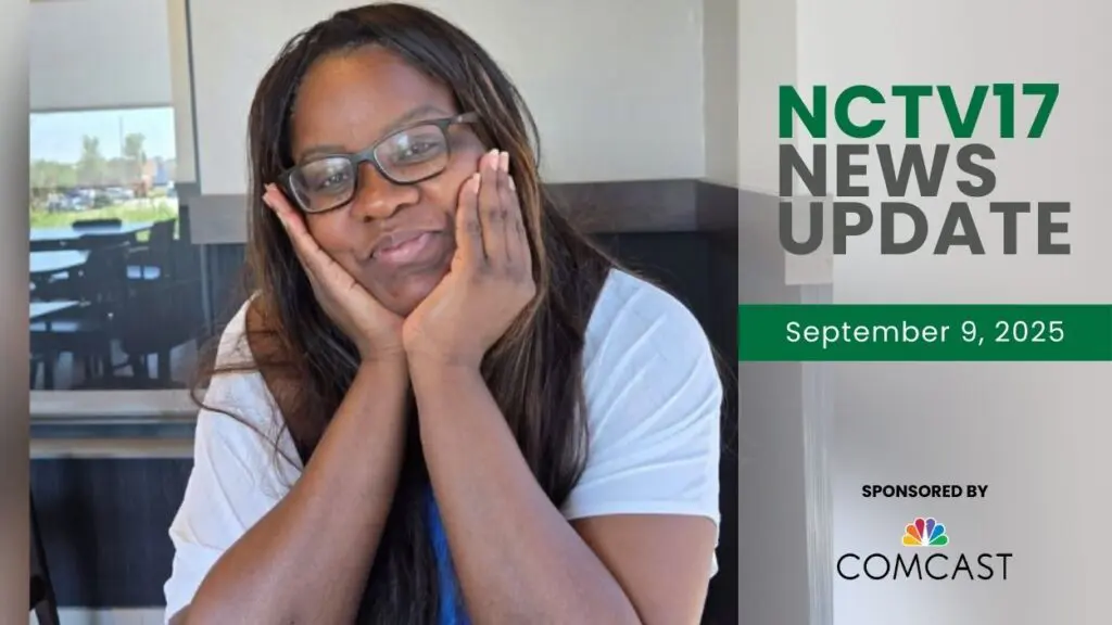 NCTV17 News Update slate for September 9, 2025 with image of Olasinmibo Abosede in background