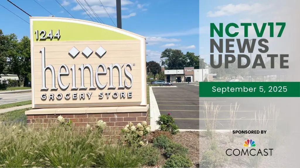 Heinen's sign with the NCTV17 News Update Watermark