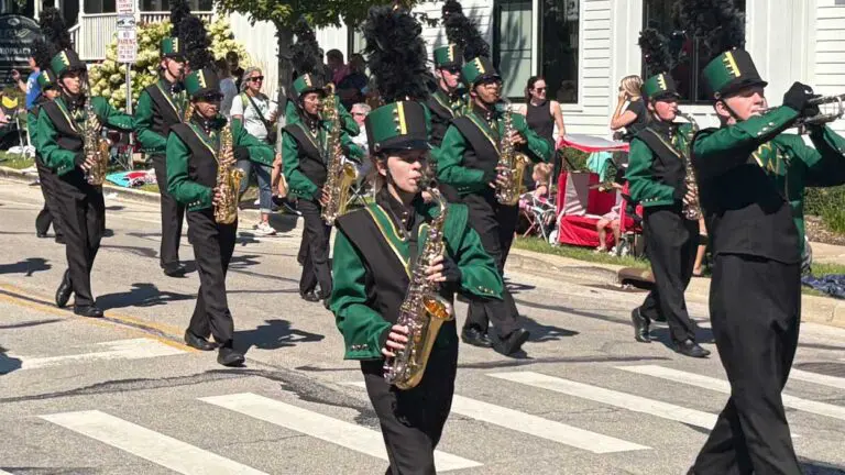 The WVHS marching band in the 2025 Labor Day Parade.