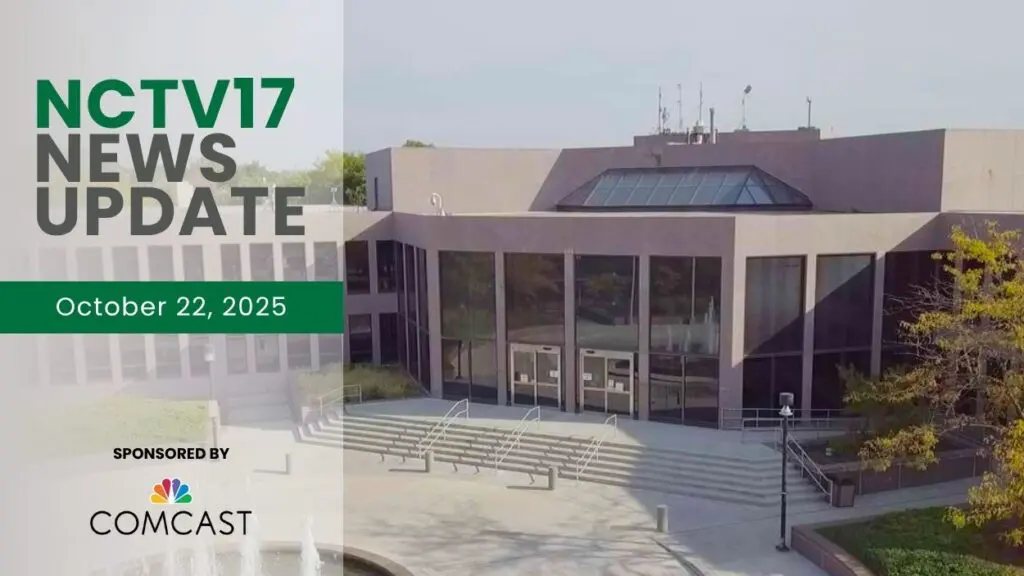 A wide shot of the City of Naperville's Municipal Center, as city staff provided an update on key priorities.