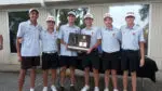 Hinsdale Central with boys golf sectional plaque
