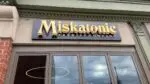 Close up of Miskatonic Brewing Company sign at Miskatonic Brewing Craft Kitchen in downtown Naperville