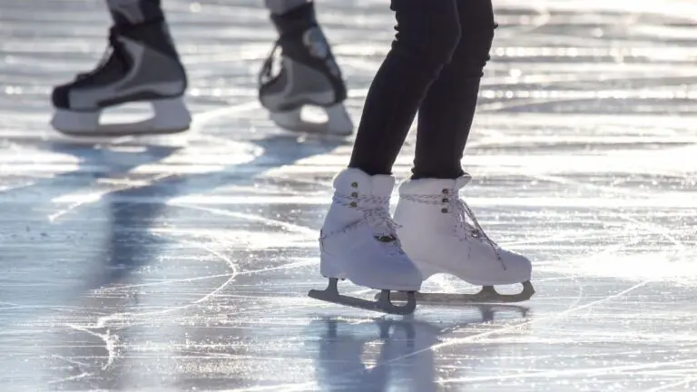 A stock photo of two people ice skating