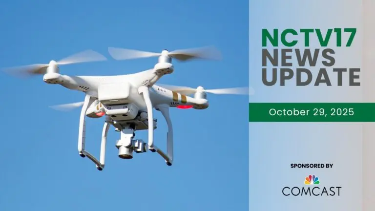 NCTV17 News Update slate for October 29, 2025 with drone in background