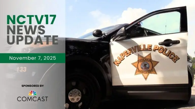 A Naperville police car with the door swung open for Naperville News Update. Naperville Police recently made an alleged drug trafficking arrest.