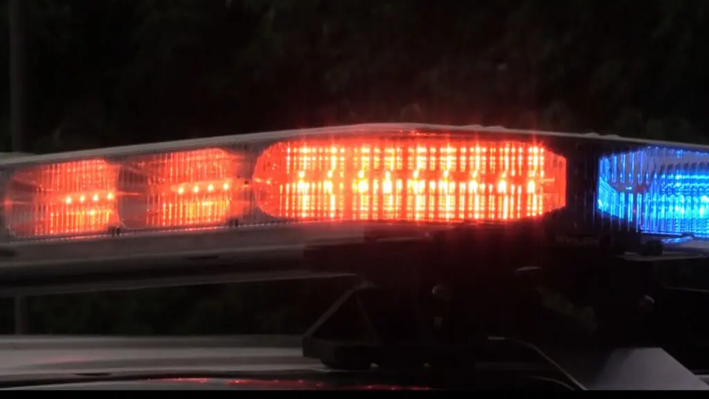 Close up of police lights