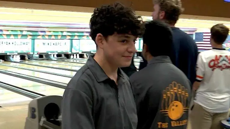 Ryker Quatrini spins for the win and a strike.