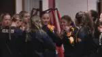 Neuqua Valley girls basketball huddle before game against Freeport