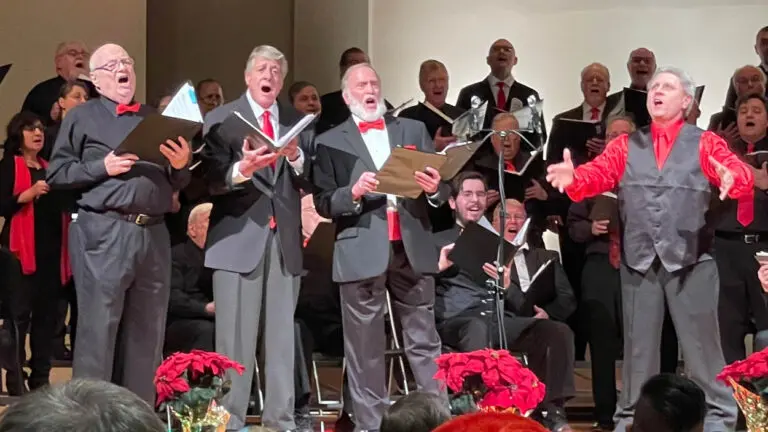 A quartet from the Chorus of DuPage sings in front of the whole chorus on stage.