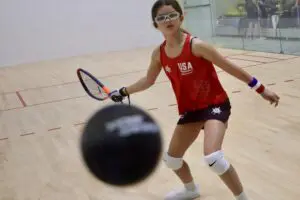 Naperville Fifth Grader Racquetball player Sameera Rai competes.