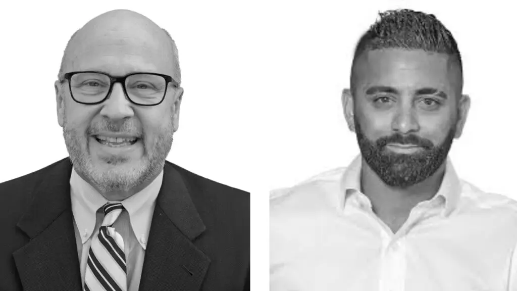 Naperville-area business leaders among 2026 Chicago Titan 100 honorees. split screen. photos of both winners