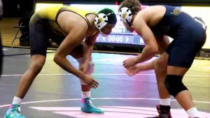 Metea Valley wrestling takes down Neuqua Valley.