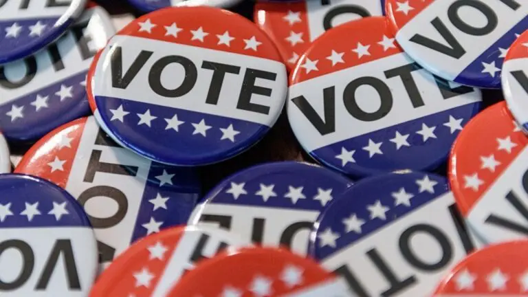 VOTE buttons laid out on a table